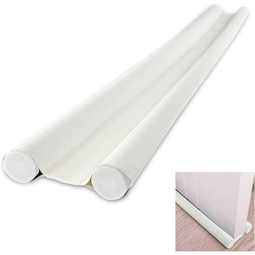 1 pièce Boudin de Porte Double Isolant 96 cm,Bas de Porte Asolation Anti Froid Lavable et Durable Anti Bruit Insect,Boudin Porte Blanc Bâton en Mousse Inséré Découpable Blanc.[V1]