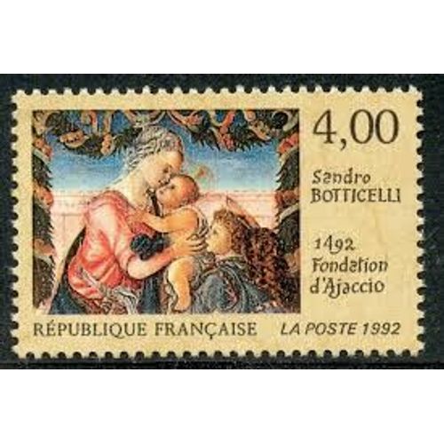 500ème Anniversaire De La Fondation D'Ajaccio : Détail D'Une Oeuvre De Sandro Boticelli Année 1992 N° 2754 Yvert Et Tellier Luxe