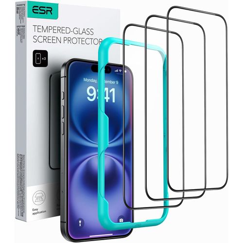 3 Pièces Verre Trempé Pour Iphone 16/Iphone 15,Protection D\U2018écran Avec Outil D'installation Facile,Dureté 9h,Qualité Militaire,Transparent Hd,Résistant Aux Rayures