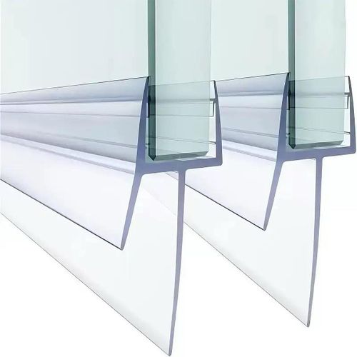 Joint de douche pour portes en verre de 6 à 8 mm-Lèvre en caoutchouc extra épaisse (12 mm)-100 % étanche et durable-Montage facile-Convient pour toutes les douches et baignoires (2