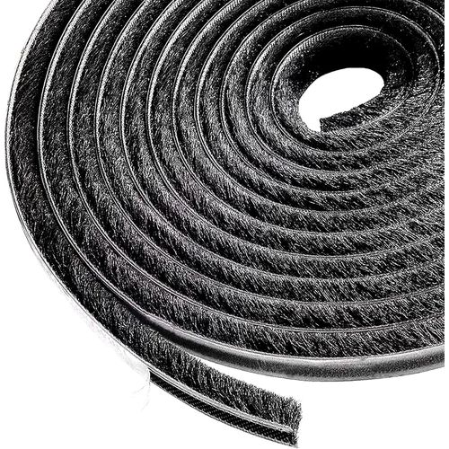 Boudin de porte adhésif pour porte coulissante,fenêtre et armoire-9 mm (l)x5 mm (H)-Noir 5 m