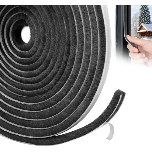 Joint Fenetre Isolation-Joint Brosse Porte,Joint Porte Entrée,6 Mx9 MMx9 MM Calfeutrer Porte pour l'isolation anti Froid,Bruit & Poussière,Noir par