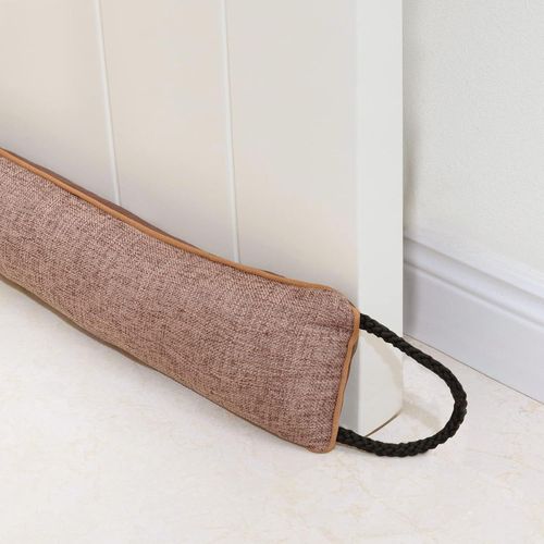 Bas de Porte décoratifs Coupe Vent 96cm pour Porte et fenêtre,Coupe Courant d'air Animal lesté,Coupe-Courant d'air lesté Bloqueur de Bruit pour Le Bas de la Porte d'entrée-Brun 38