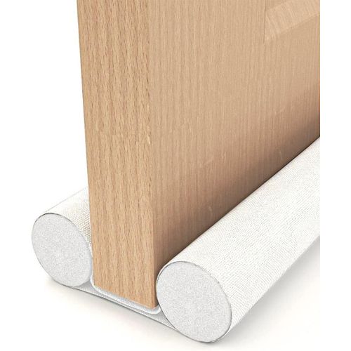 93cm Double Boudin de Porte Libre de Couper, Boudin Porte avec Tissu Oxford Imperméable,Bas de Porte Isolant pour Dessous de Porte Intérieur et Extérieur Protection,Blanc