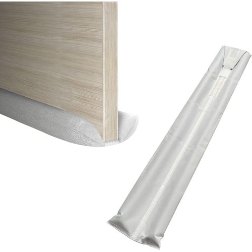 Boudin de Porte pour Porte,Double Boudin de Porte-2 côtés-70 à 90 cm-Largeur réglable-Tissu Oxford 600D imperméable et résistant à la Neige-Blanc