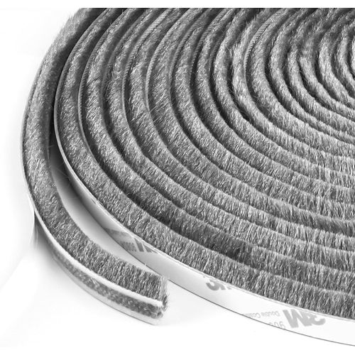 Joint de porte autocollant,à brosse,autocollant,pour portes coulissantes,fenêtres,garde-robe,brosse d'étanchéité,gris