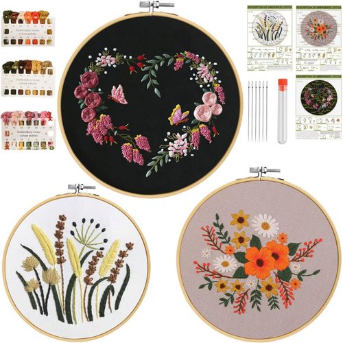 Fils À Broder Kit/Débutant Adulte Broderie Croisée,Diy Broderie Débutant Outil,Kit De Point De Croix