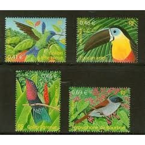 Série Nature De France (18) Oiseaux D'Outre Mer Série Complète Année 2003 N° 3548 3459 3550 3551 Yveret Et Tellier Luxe