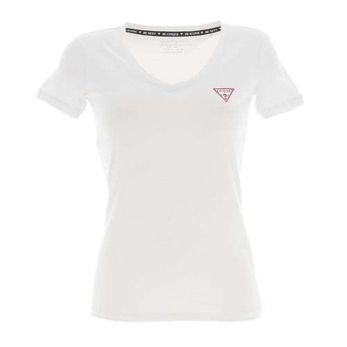 Tee Shirt Manches Courtes Guess Ss Vn Mini Triangle Tee Blanc S