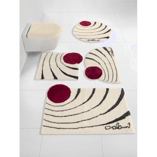 Tapis De Bain Fabrication Artisanale -  - Blanc-Rouge