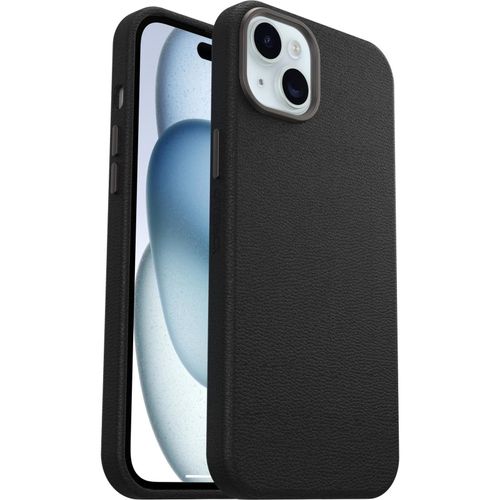 Otterbox Symmetry Series - Coque De Protection Pour Téléphone Portable - Compatibilité Avec Magsafe - Cuir De Catus, Polyuréthane - Noir Cendré (Noir) - Pour Apple Iphone 15 Plus