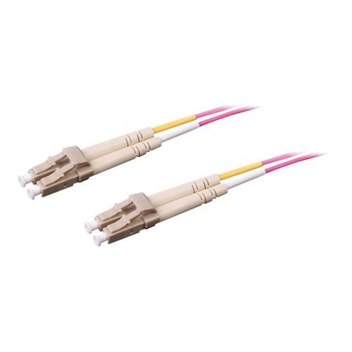 Uniformatic - Câble réseau - LC/UPC multimode (M) pour LC/UPC multimode (M) - 20 m - fibre optique - 50 / 125 microns - OM4 - sans halogène - rose / fuchsia