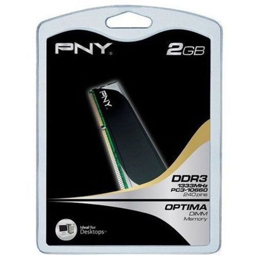 PNY Optima - DDR3 - module - 2 Go - DIMM 240 broches - 1333 MHz / PC3-10660 - CL9 - 1.5 V - mémoire sans tampon - non ECC