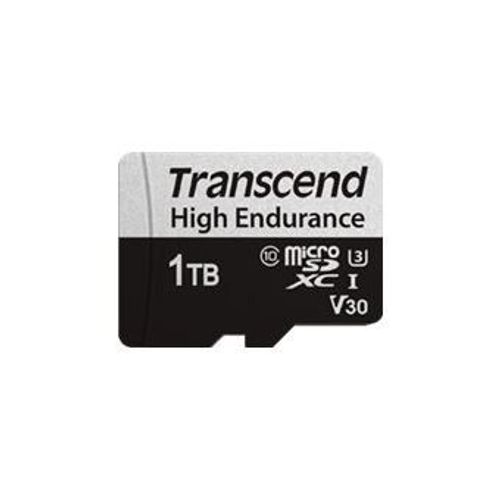 Transcend High Endurance USD350V - Carte mémoire flash (adaptateur SD inclus(e)) - 1 To - Video Class V30 / UHS-I U3 / Class10 - microSDXC UHS-I U3