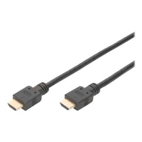 DIGITUS - Câble HDMI avec Ethernet - HDMI mâle pour HDMI mâle - 3 m - triple blindage - noir - moulé, support 4K