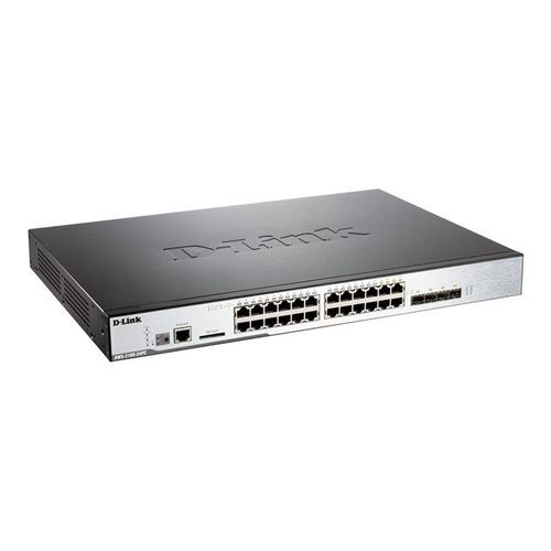 D-Link DWS 3160 - Commutateur - Géré - 20 x 10/100/1000 (PoE) + 4 x SFP Gigabit combiné - Montable sur rack - PoE
