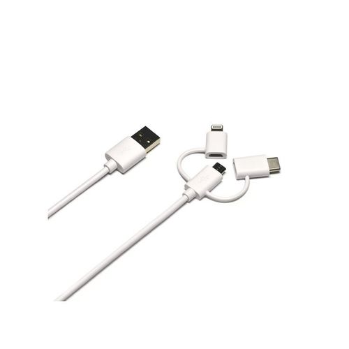 PORT Connect 3in1 - Câble de chargement / de données - USB pour Micro-USB de type B, Lightning, 24 pin USB-C - 1.2 m - moulé