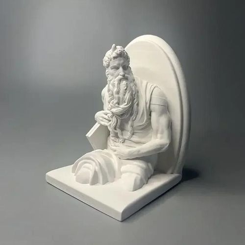 (Blanc Pur (Pas Gris)) Sculpture De Figure De Moïse Diffuseur Sculpture Sur Pierre ?Uvre D'art Sculpture En Gypse Art Sculpture Décoration De La Vie À La Maison Cadeau D'anniversaire