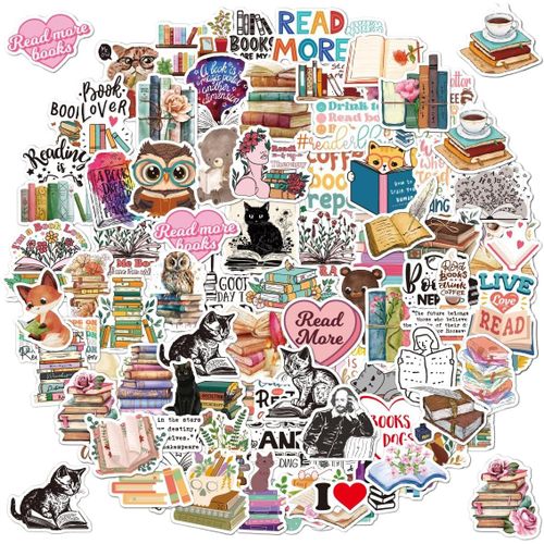 100 Pièces Autocollants De Livre De Lecture Autocollants De Bouteille D'eau Inspirants Autocollants En Vinyle Accessoires De Livre Pour Journalisation Scrapbooking Pour Adultes Adolescents