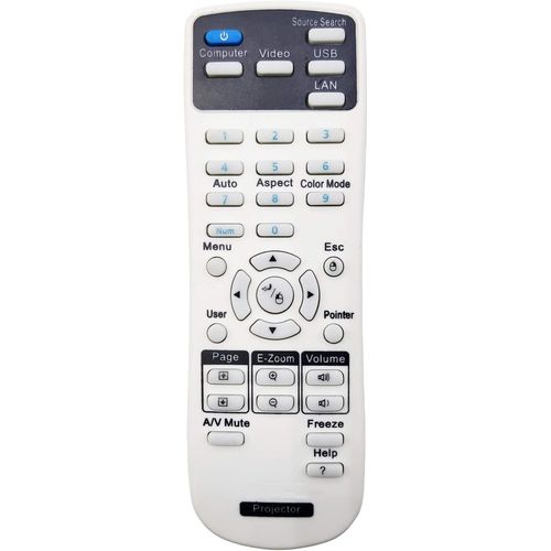 Télécommande 1599176 pour Epson Projecteurs EB-940, EB-940H, EB-945, EB-945H, EB-950W, EB-950WH, EB-955W, EB-955WH, EB-965, EB-965H, EB-97, EB-97H, EB-98, EB-98H, EB-S03, EB-S120, EB-S17