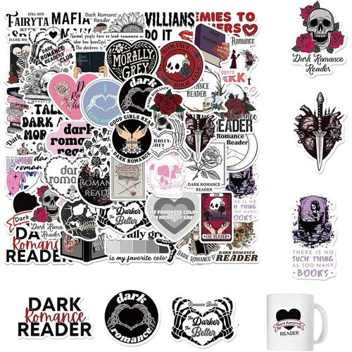 50 Pièces Autocollants Sombre Imperméables Vinyle Autocollant Lecture Romantique Stickers Pour Telephone Ordinateur Portable Scrapbooking Skateboard