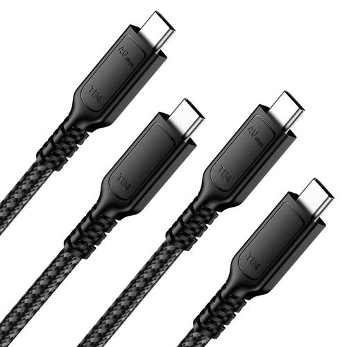 Cable Thunderbolt 4 Cable 40Gbps, [2-Pack 1m] Câble High Speed USB C Supporte 240W/ 8K@60Hz pour Thunderbolt 3/USB4, iPhone 15 Pro, Macbook, iPad Pro, iMac