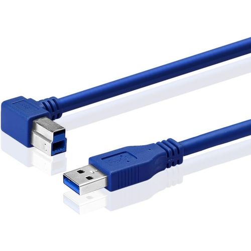 Sienoc Câble USB 3.0 USB A vers USB B USB 3.0 type A mâle vers B mâle Coudé à 90° Câble de 60 cm