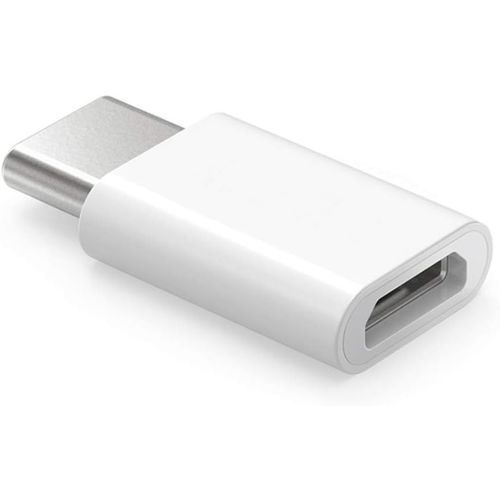 USB C (Male) to Micro USB (Female) Adaptor Charge and Sync USB-C Devices by a Micro USB Cable (White)