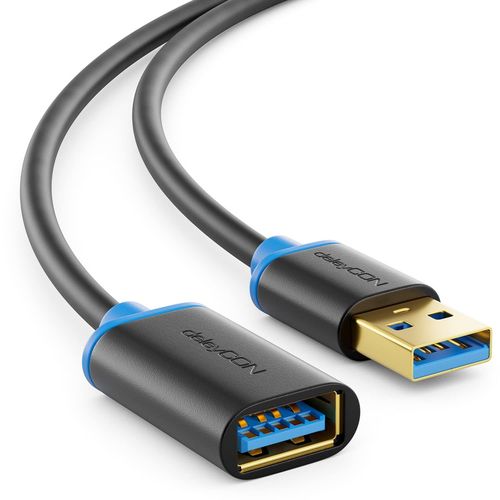 3,0m USB 3.0 Super Speed Câble D'extension - USB A Mâle vers USB A Femelle - Technologie USB 3.0 Super Speed Jusqu'à 5 Gbit/s - Noir/Bleu