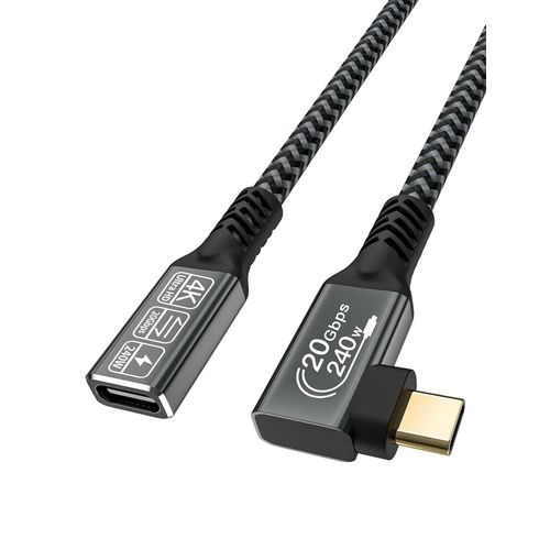 rallonge usb c male femelle, rallonge usb c 2m,usb c extension usb c 3.2 20Gbps 240W cable usb c video 4k @60Hz,rallonge usb c coudé Compatible iPhone 15/16 Pro Max, Mackbook Galaxy S24