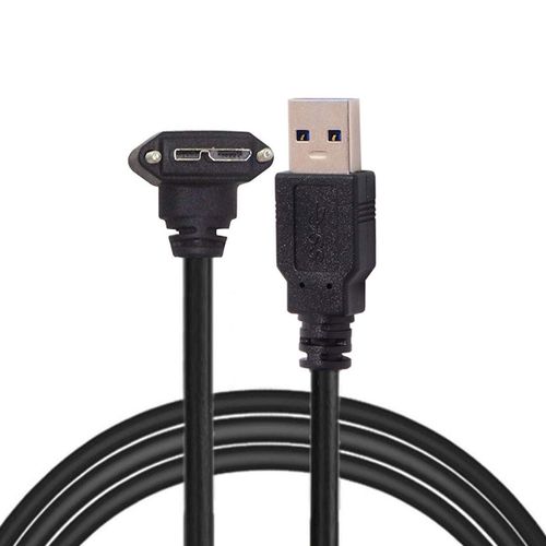 Câble de données micro USB coudé à 90° vers USB 3.0 pour appareil photo caméléon gris 3 m