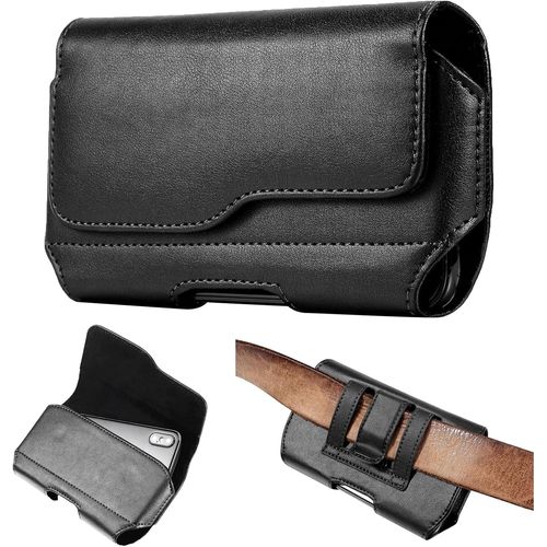 Kal-Etuis De Ceinture Pour Téléphones Portables, Pochette Horizontale Universelle Avec Clip De Fixation, Compatible Avec Samsung Galaxy S24 S23 S22 S21 A55 A54 Et Iphone 15 14 13 12 11 Pro Max, Noir