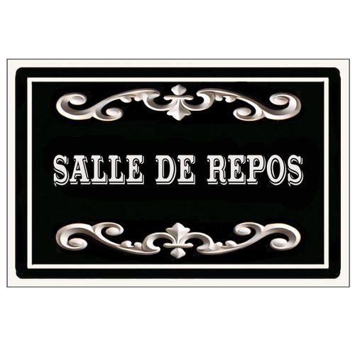 Plaque de porte en métal  Salle de repos