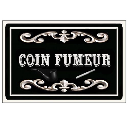 Plaque de porte en métal Coin fumeur