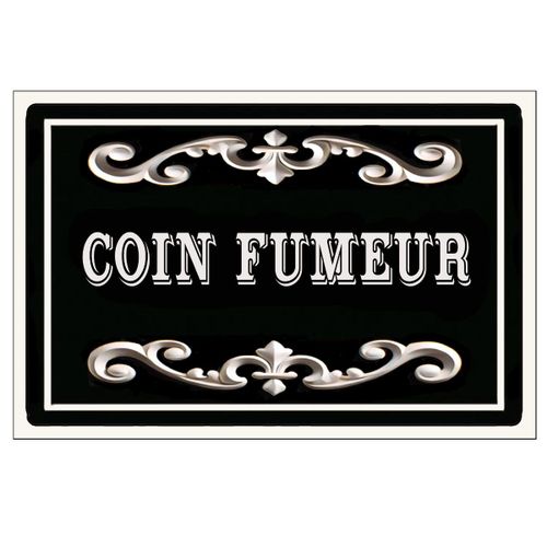 Plaque de porte en métal Coin fumeur