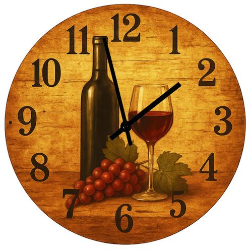 Horloge en verre le temps dun verre de vin 29 cm