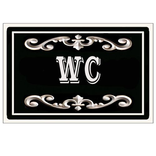 Plaque de porte en métal  WC