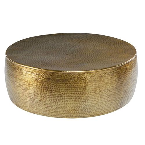 Table Basse En Aluminium Martelé Doré D99