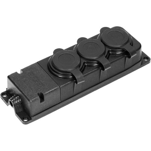 Multiprise Electrique Extérieur Étanche 3 Prises (Mise À La Terre De Type Prise Allemande) Résistant Aux Chocs, Ininflammable