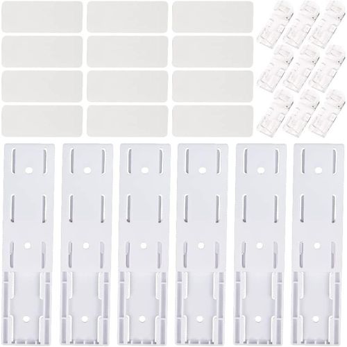 Support Multiprise Murale, 6 Pièces Fixateur De Prise De Bureau Auto Adhésif, Support De Douille Adhésif Sans Poinçon, Fixateur Mural Multiprise Pour Télécommande, Routeur, Cuisine, Bureau
