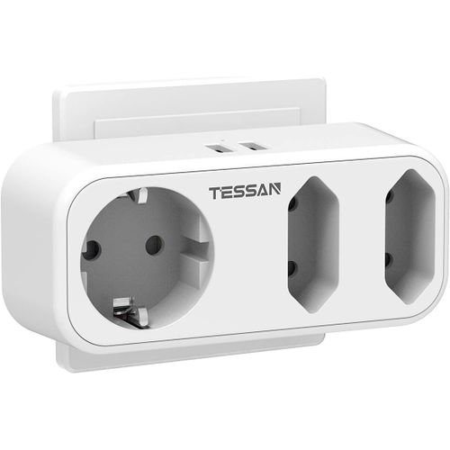 5 En 1 Multiprise Murale, 3 Prise Multiple Murale Secteur Avec 2 Ports Usb, 3600 W Electrical Triplet Compatible Avec Téléphones Et Appareils Électroménagers, Blanc
