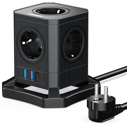 Multiprise Cube Usb, Prise Multiple 5 Prises Avec Usb-A Et Usb-C (2...