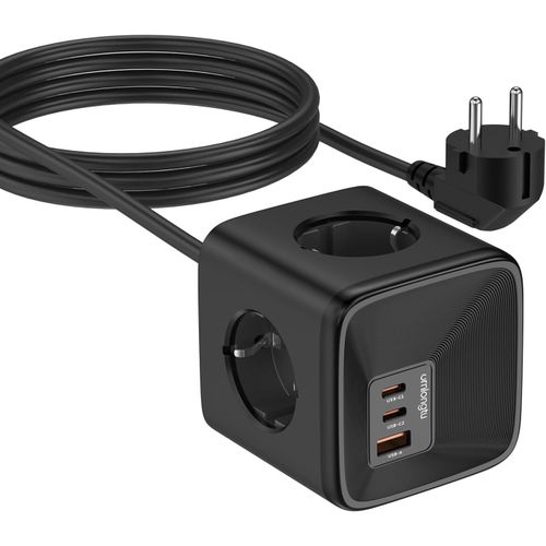 Cube Multiprise Usb 4 Prises Avec Usb-A Et 2-Usb-C (Gan Pd 33 W), 7-En-1 Bloc Multiprise (16A/4000W) Parafoudre Et Surtension, Multi Prise Rallonge Electrique 1,5 M Pour Maison Bureau Voyage (Noir)