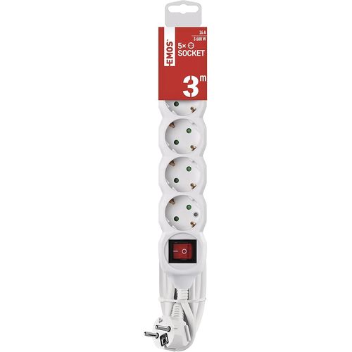 Hkx 5N Bloc Multiprise 3 M Câble 1,5 Mm Torsadée 45° 5 Prises Schuko Multiprise Avec Sécurité Enfant Ip20 Pour Intérieur 3680 W 250 V