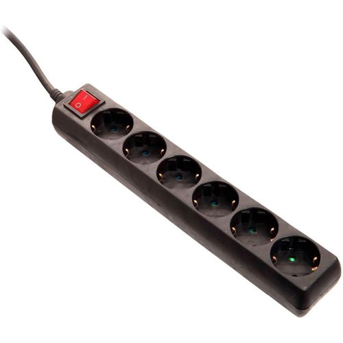 Schwabe 11672 Rallonge Multiprise 6 Prises Intérieur / Ip20 Câble Noir 5M H05Vvf 3G1,5 (Import Allemagne)
