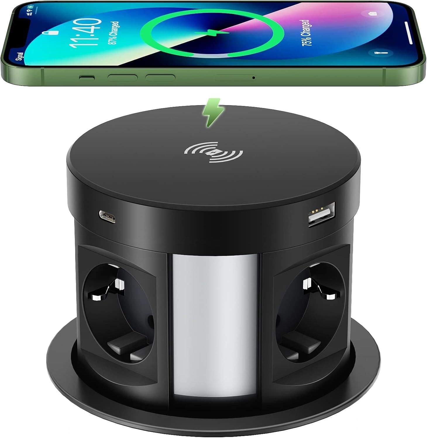 Prise De Table Escamotable 4 Prises Avec 2 Usb C 2 Usb A - Prise De...