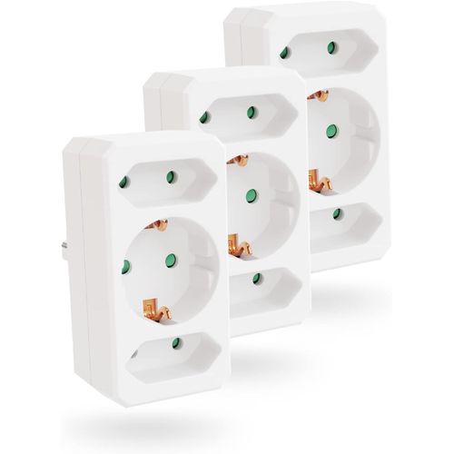 3X Multiprise Electrique Avec Max 3500W - Prise Electrique - Prise Multiple - Multi Prise - Triplette Electrique - Multiprise Avec Interrupteur - Multiprise 3 Prises - Multi Prises Électriques