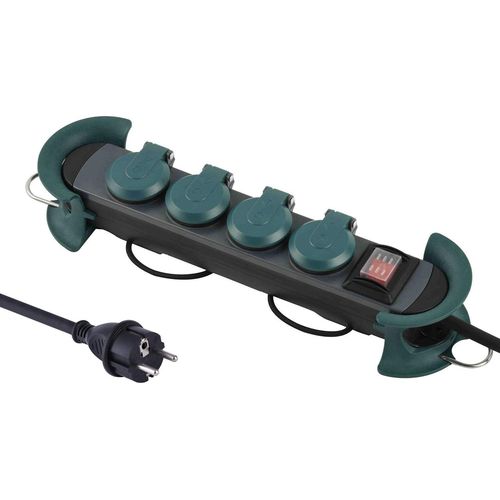 30919 Bloc Multiprises Étanche Professionnel Avec Enrouleur De Câble, 4 Prises 16A, Câble En Caoutchouc 4 M, H07Rn-F 3G1,5 Mm², Ip44