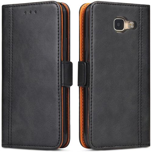 Kal-Coque Pour Samsung Galaxy A5 2016, Housse En Cuir Pu Premium Etui À Rabat Pochette De Portefeuille, Étui De Protection Pour Samsung Galaxy A5 2016, Noir