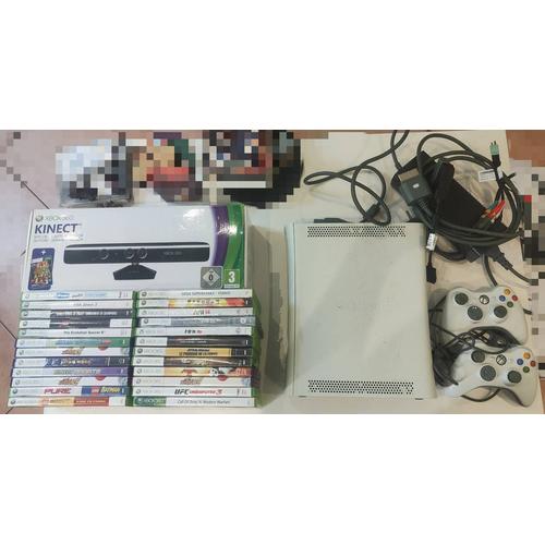 Lot Xbox 360 Console, Kinect En Boîte, 24 Jeux